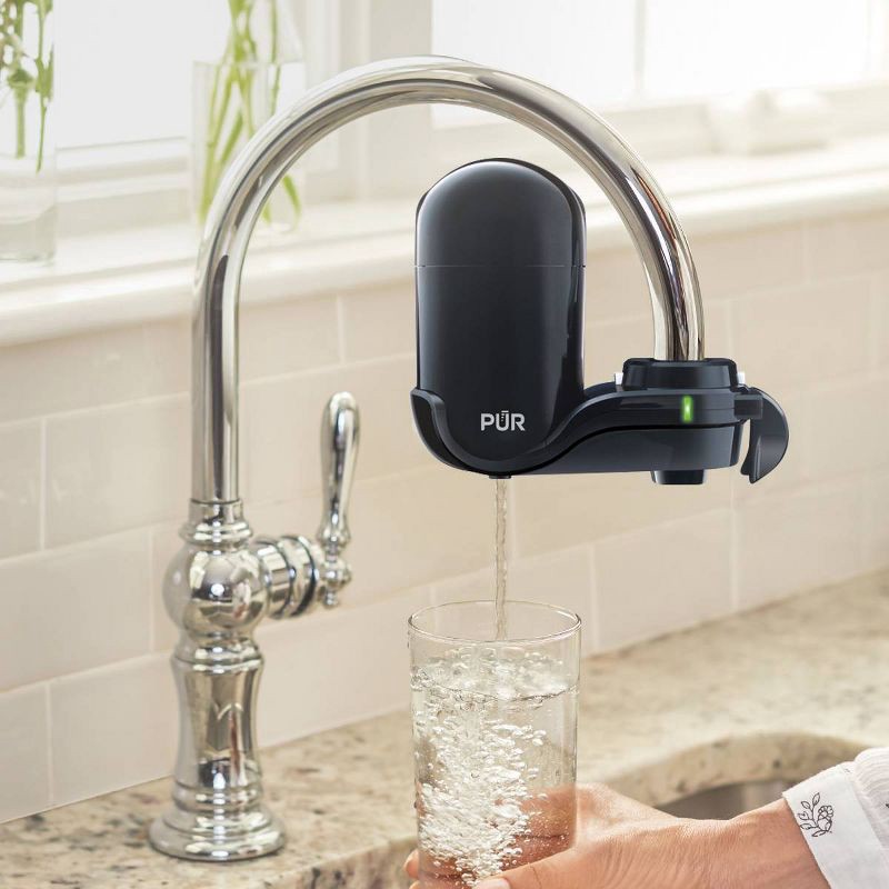 slide 5 of 11, PUR Filtration PUR Faucet Vertical Mount Water Filtration System Black: Best Faucet Water Purifier, Easy Installation, Filters Mercury & Lead, 1 ct