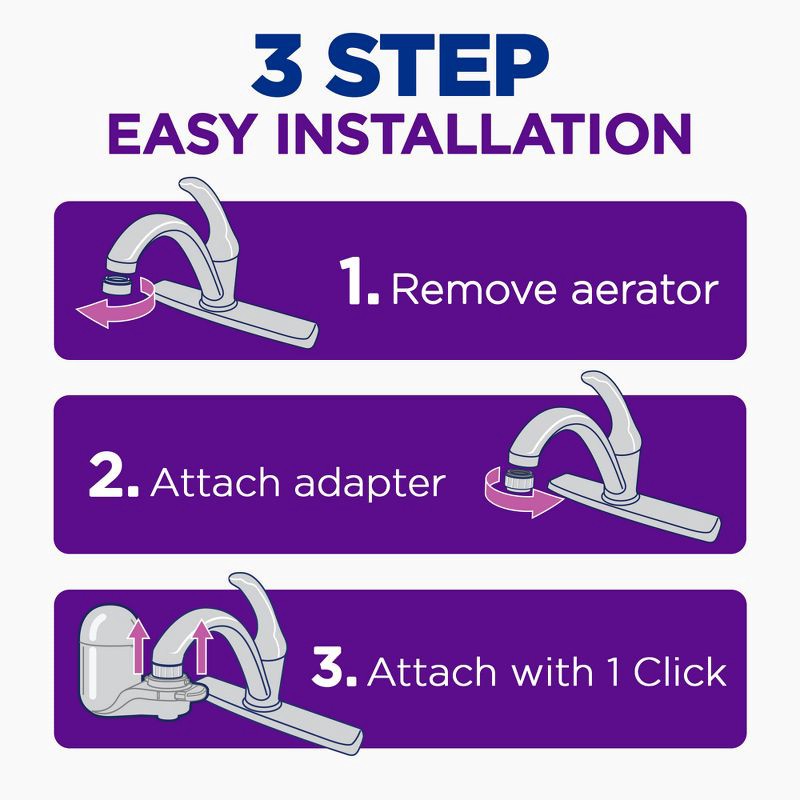 slide 5 of 12, PUR Filtration PUR Faucet Vertical Mount Water Filtration System Black: Best Faucet Water Purifier, Easy Installation, Filters Mercury & Lead, 1 ct