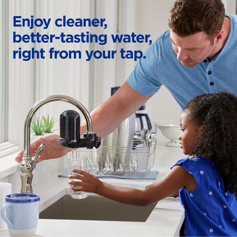 slide 7 of 12, PUR Filtration PUR Faucet Vertical Mount Water Filtration System Black: Best Faucet Water Purifier, Easy Installation, Filters Mercury & Lead, 1 ct