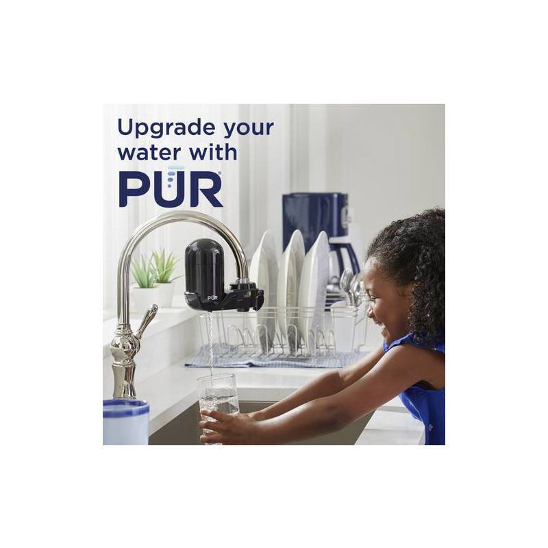 slide 8 of 11, PUR Filtration PUR Faucet Vertical Mount Water Filtration System Black: Best Faucet Water Purifier, Easy Installation, Filters Mercury & Lead, 1 ct