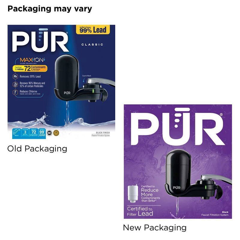 slide 11 of 11, PUR Filtration PUR Faucet Vertical Mount Water Filtration System Black, 1 ct