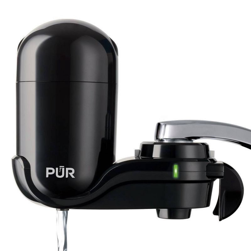 slide 1 of 11, PUR Filtration PUR Faucet Vertical Mount Water Filtration System Black, 1 ct