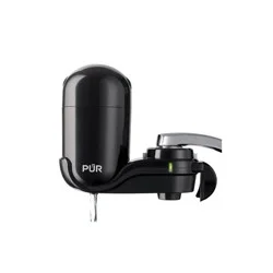 PUR Filtration PUR Faucet Vertical Mount Water Filtration System Black: Best Faucet Water Purifier, Easy Installation, Filters Mercury & Lead