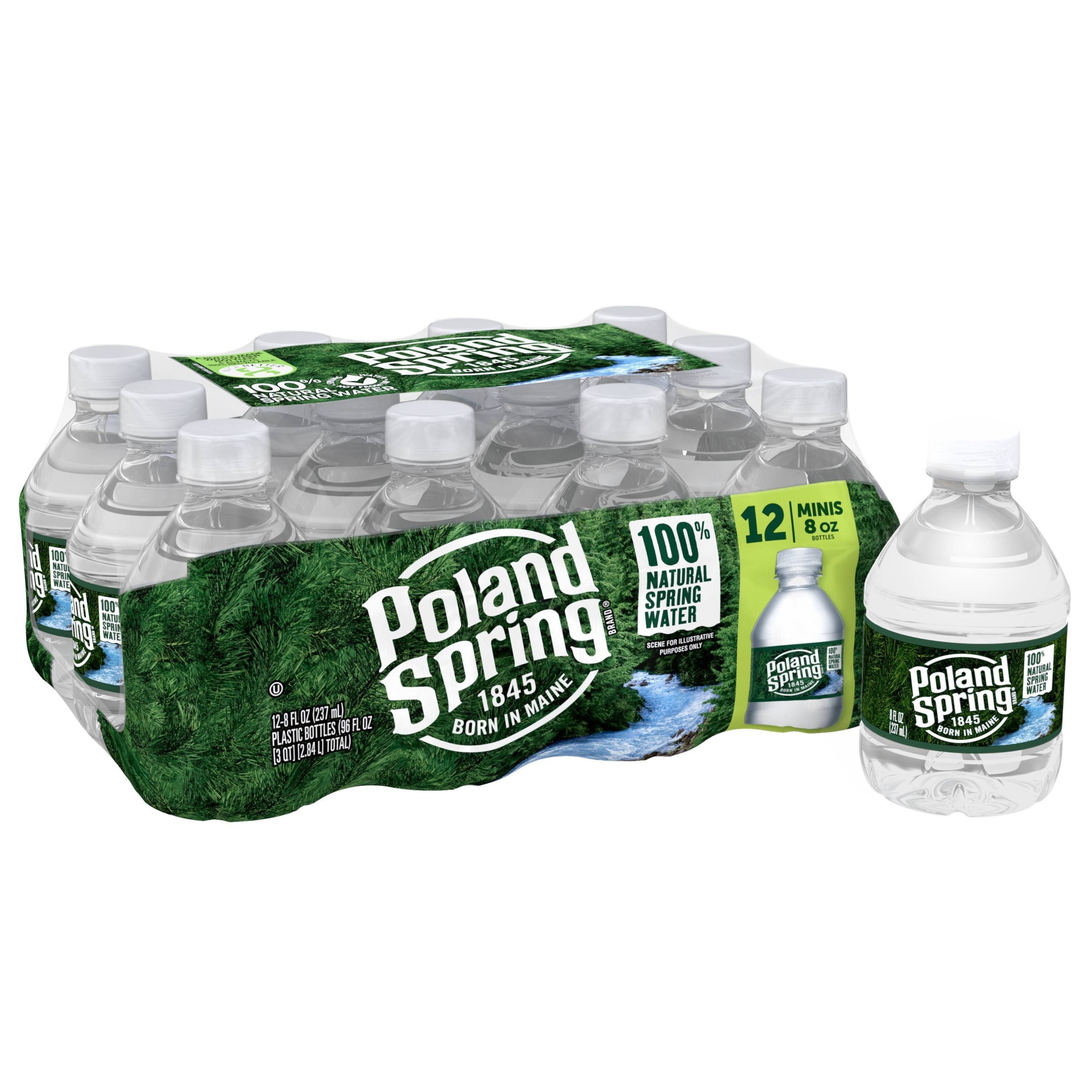 slide 1 of 5, Poland Spring Brand 100% Natural Spring Water / Mini Bottles, 12 ct, 8 fl oz