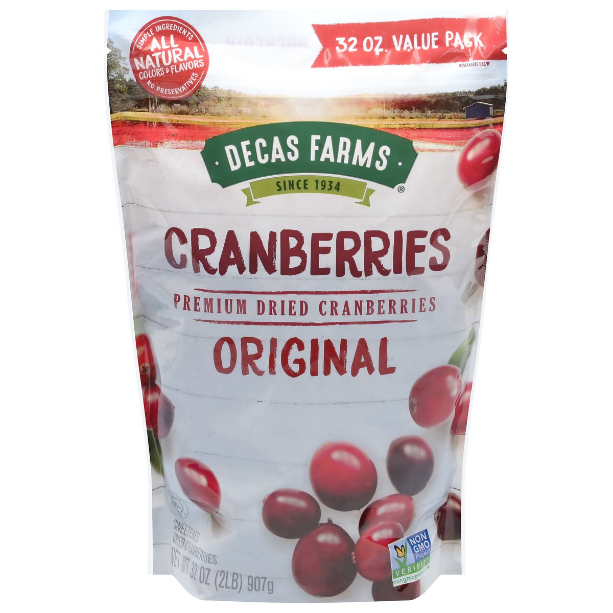 slide 1 of 13, Decas Farms Value Pack Premium Original Dried Cranberries 32 oz, 32 oz