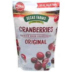 Decas Farms Value Pack Premium Original Dried Cranberries 32 oz