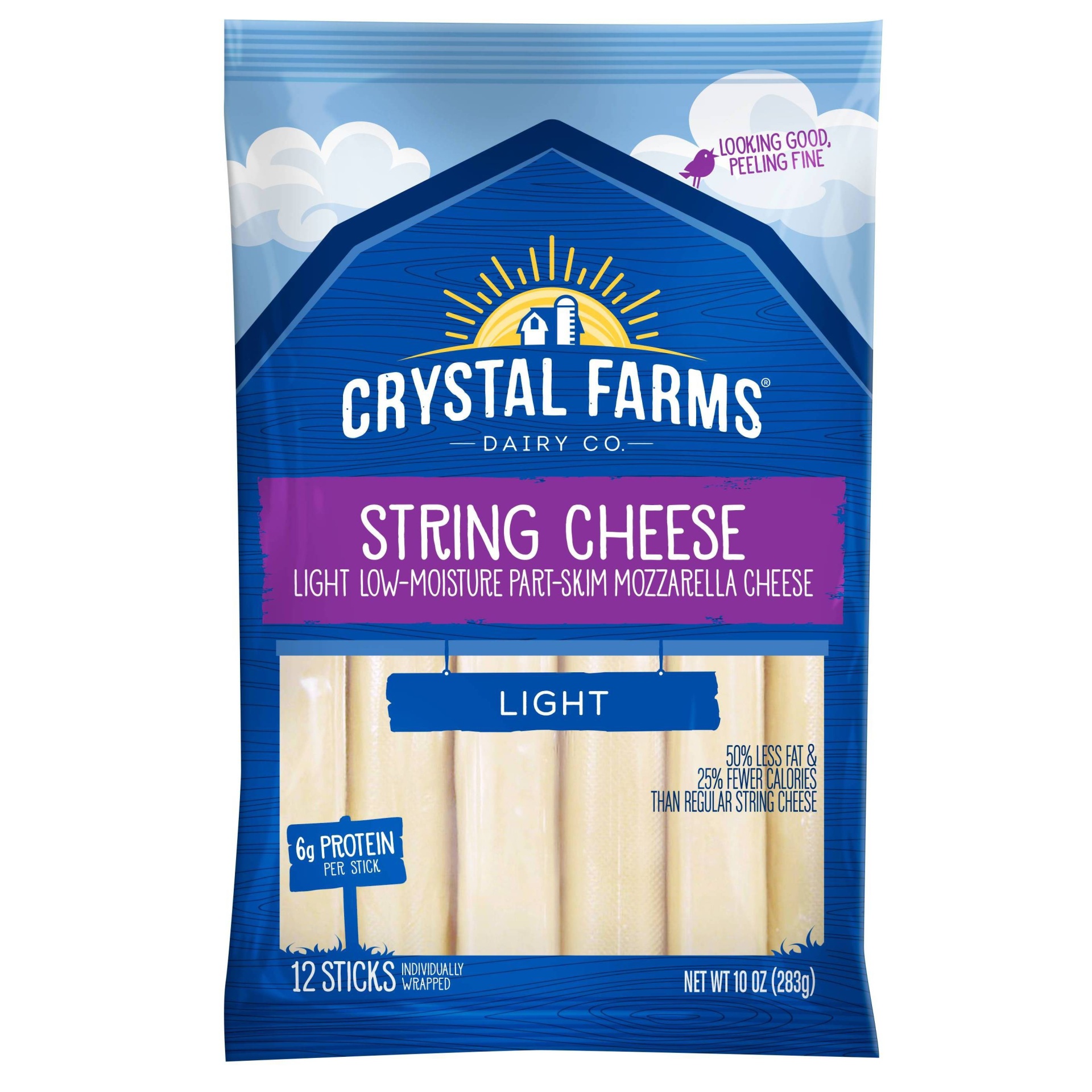 slide 1 of 4, Crystal Farms Light String Cheese - 12ct, 12 ct