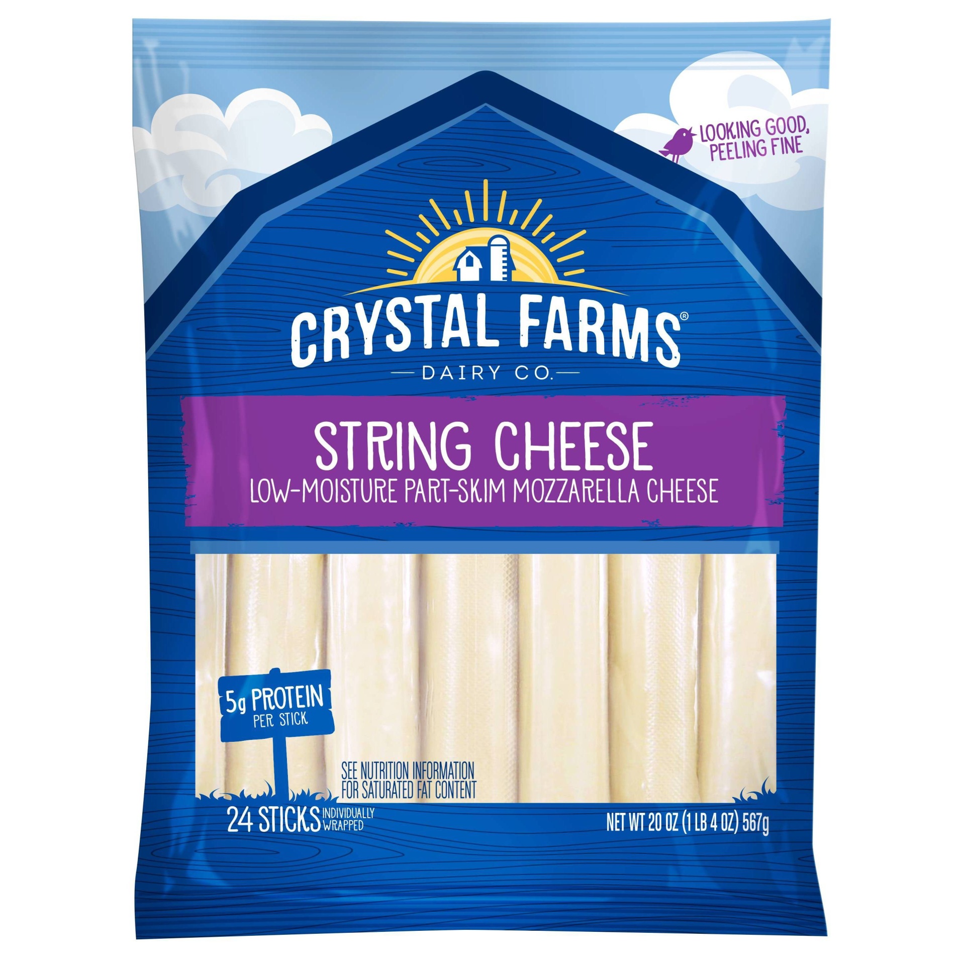 slide 1 of 3, Crystal Farms Wisconsin String Cheese - 24ct, 24 ct