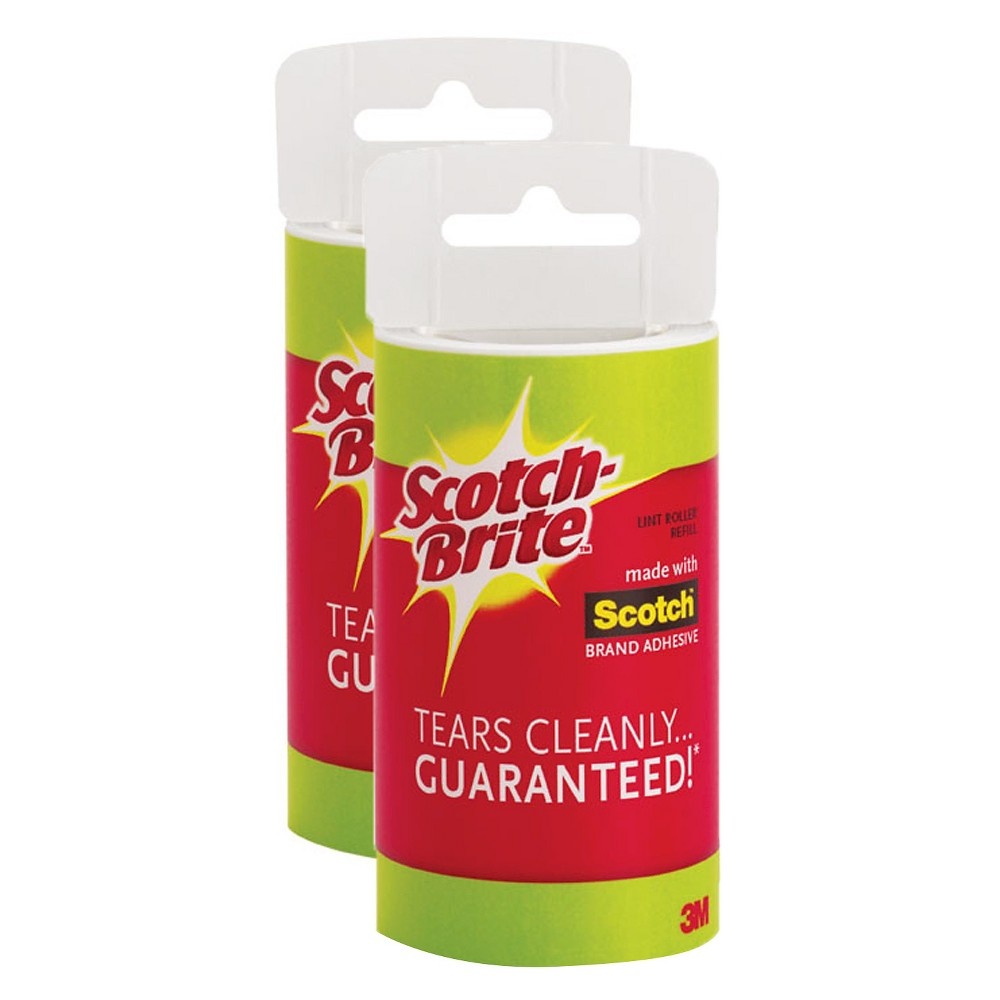 slide 2 of 2, Scotch-Brite Lint Roller Refills, 2 ct