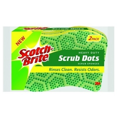 slide 1 of 4, Scotch-Brite Scrub Dots Heavy Duty Scrub Sponge, 2 ct