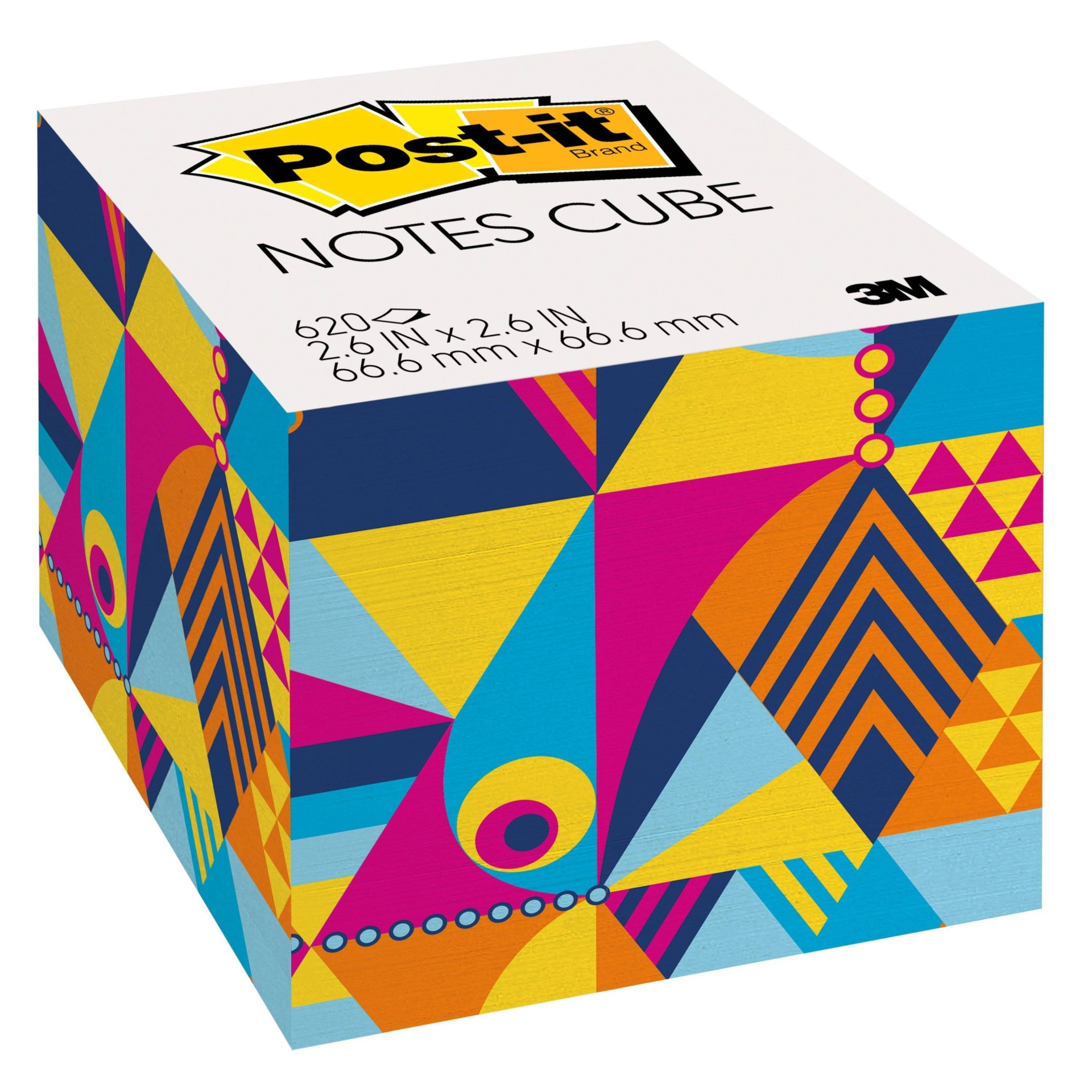 slide 1 of 2, Post-it Notes Cube, 3 in. x 3 in. - Marble, 3 in x 3 in