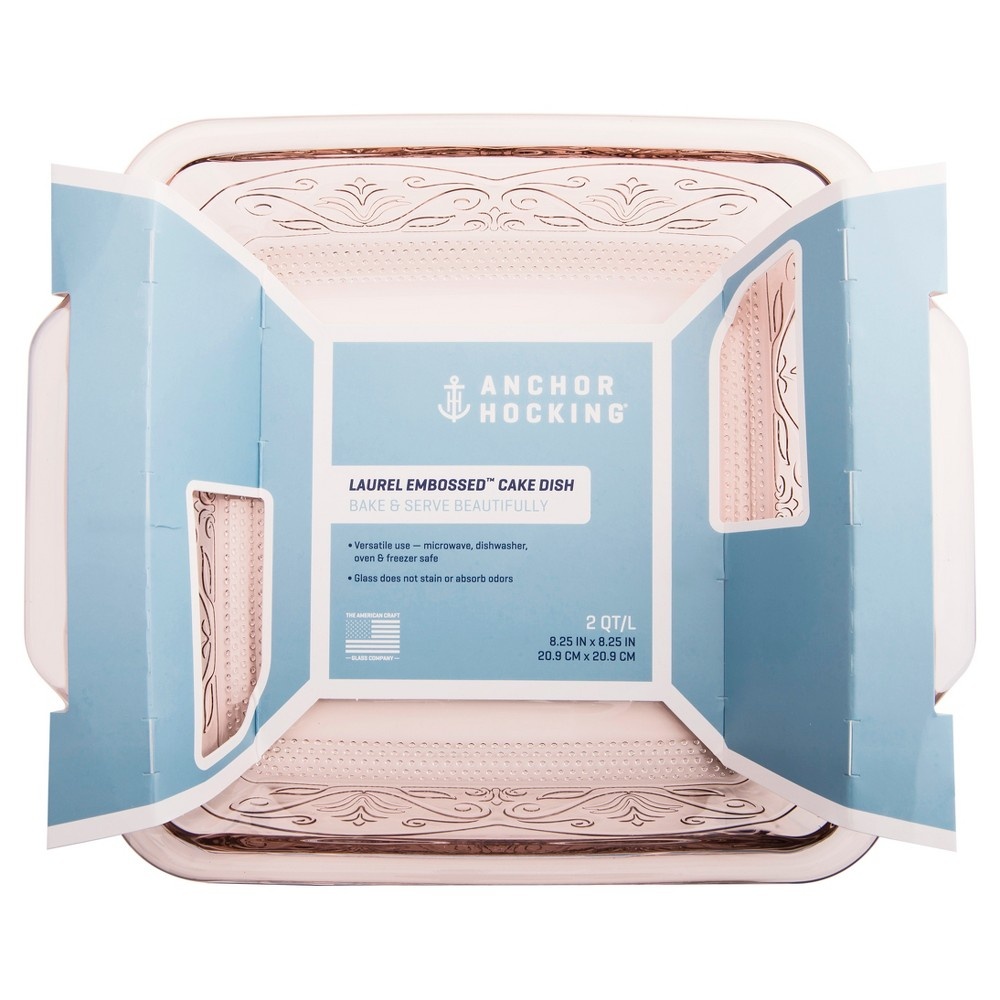 slide 2 of 6, Anchor Hocking Laurel 8" Rosewater Cake Dish, 8 in