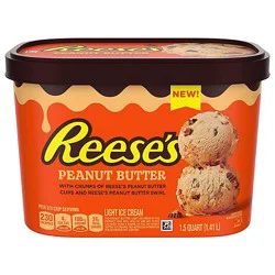 Reese's Peanut Butter Cups & Peanut Butter Swirl Ice Cream - 48 Oz