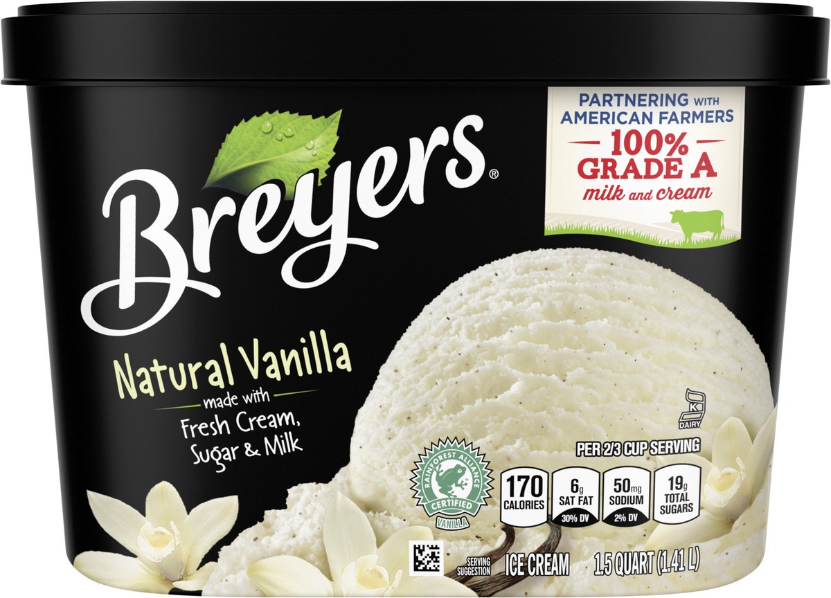 slide 7 of 7, Breyers Classics Natural Vanilla Ice Cream - 48 Oz, 1.5 qt