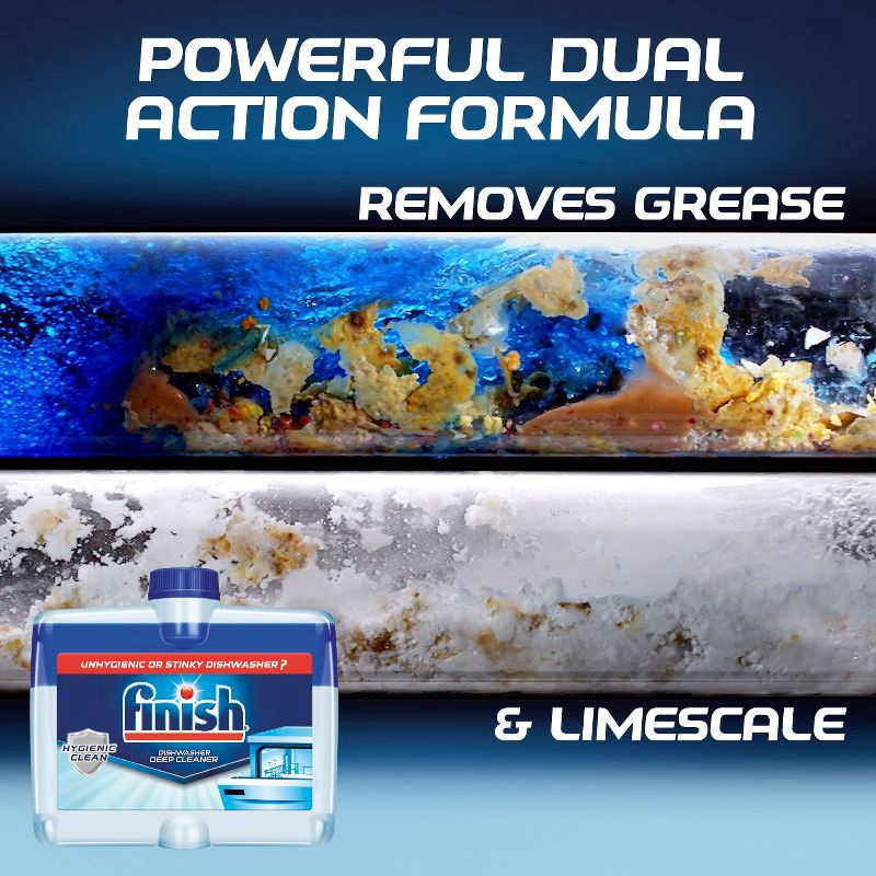 slide 2 of 7, Finish Fight Grease and Limescale Liquid Dishwasher Hygienic Cleaner - 8.45 fl oz, 8.45 fl oz