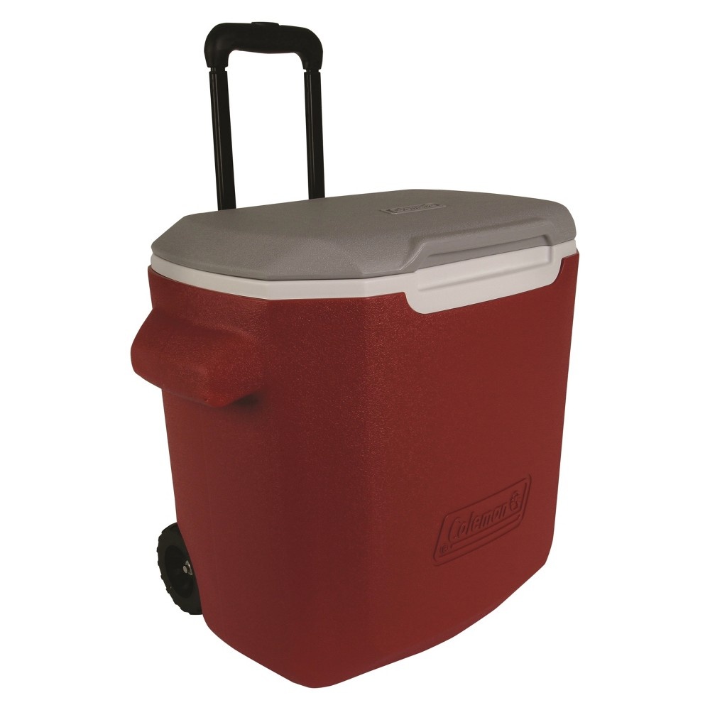 slide 2 of 3, Coleman C-Tec Performance Wheeled Cooler - Red, 28 qt