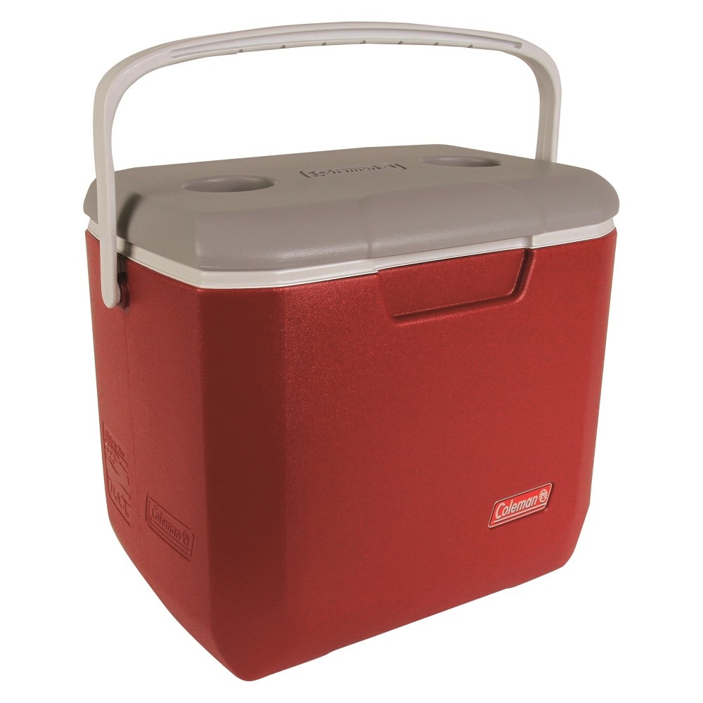 slide 2 of 3, Coleman Bail Handle Cooler - Red, 30 qt