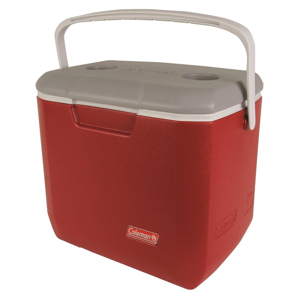 slide 3 of 3, Coleman Bail Handle Cooler - Red, 30 qt