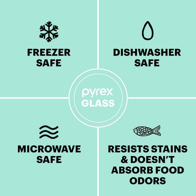 slide 3 of 3, Pyrex 6pc Bake and Store Set (3 Containers and 3 Lids): Glass Bakeware, Odor & Stain-Resistant, Microwave & Dishwasher Safe, 6 ct