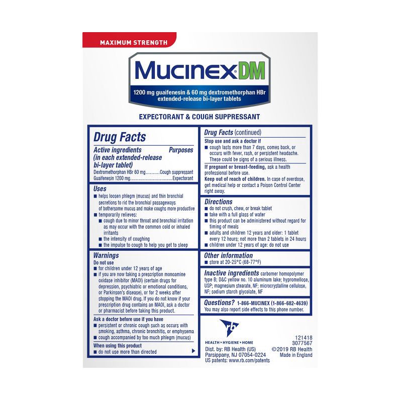 slide 9 of 12, Mucinex DM Max Strength 12 Hour Cough Medicine - Tablets - 14ct, 14 ct