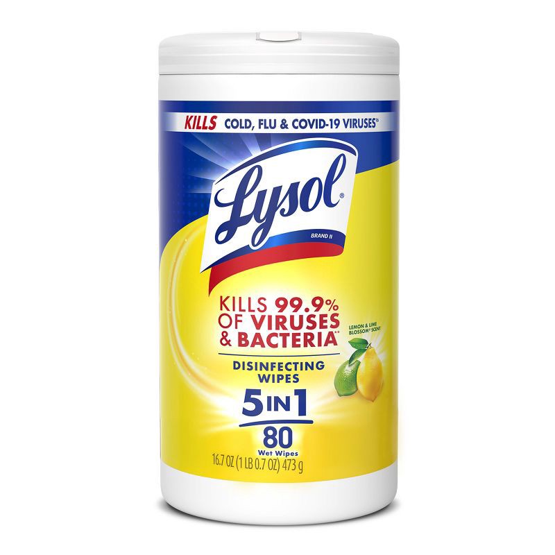 slide 1 of 12, Lysol Lemon and Lime Blossom Disinfecting Wipes - 80ct, 80 ct