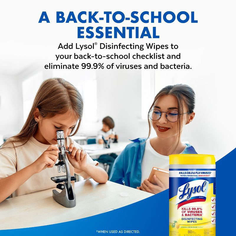 slide 9 of 11, Lysol Lemon and Lime Blossom Disinfecting Wipes- 80ct, 80 ct