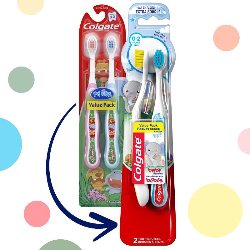 slide 3 of 8, Colgate My First Baby and Toddler Toothbrush Extra Soft - 2ct, 2 ct