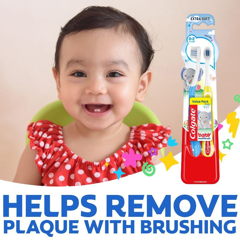 slide 3 of 10, Colgate My First Baby and Toddler Toothbrush Extra Soft - 2ct, 2 ct