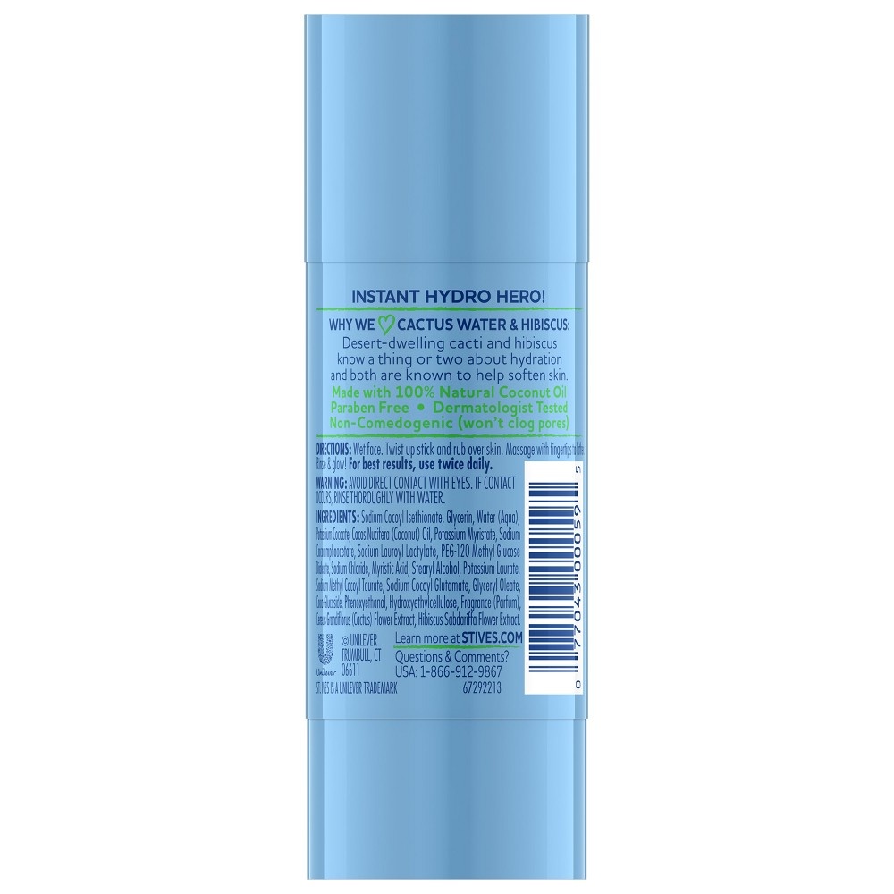 slide 4 of 6, St. Ives Hydration Cactus Water & Hibiscus Cleansing Stick, 1.59 oz