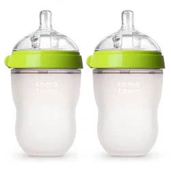 Comotomo Silicone Bottle 8-Oz (2 Pack)- Green