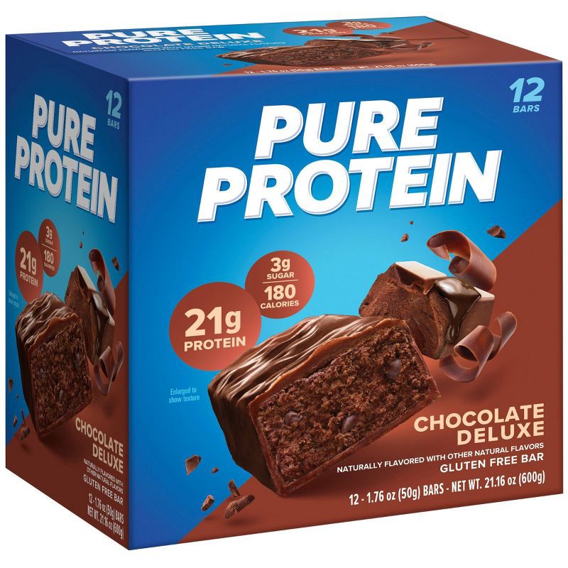 slide 4 of 6, Pure Protein Bar - Chocolate Deluxe - 12ct, 12 ct