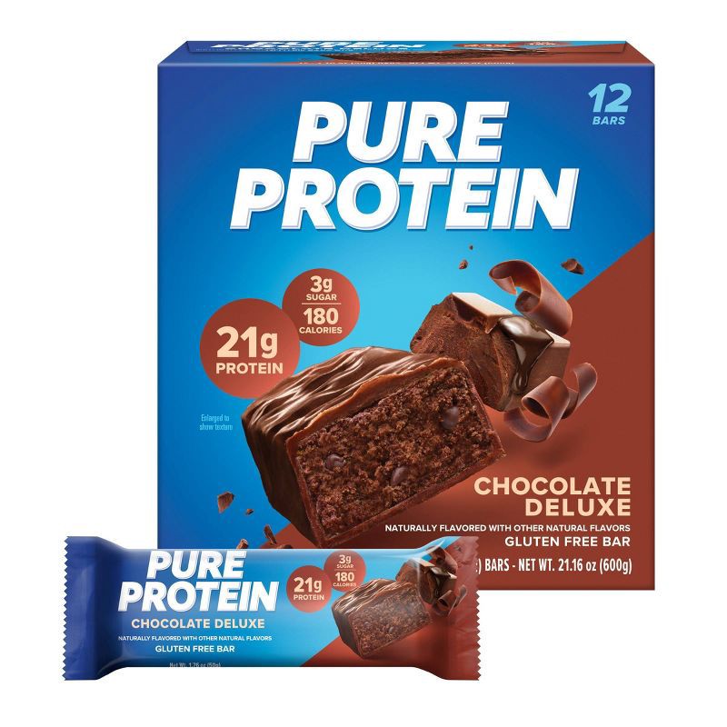 slide 1 of 6, Pure Protein Bar - Chocolate Deluxe - 12ct, 12 ct