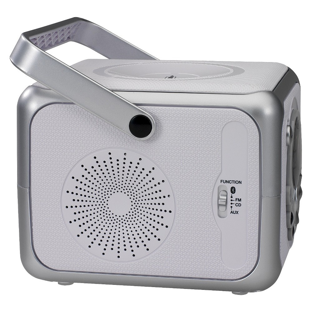 slide 2 of 5, Jensen Portable Bluetooth Music System with CD Player - Silver, 1 ct