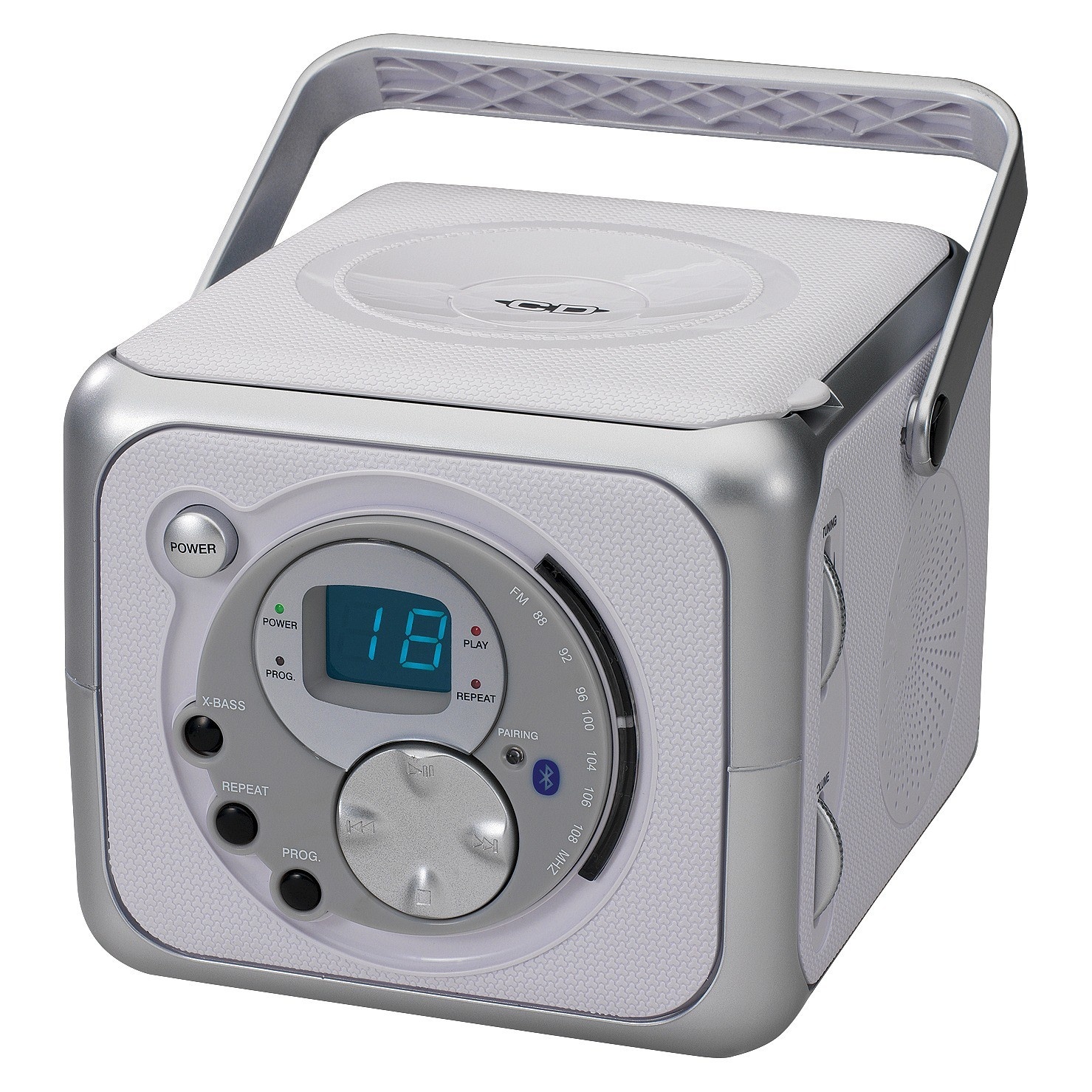 slide 1 of 5, Jensen Portable Bluetooth Music System with CD Player - Silver, 1 ct