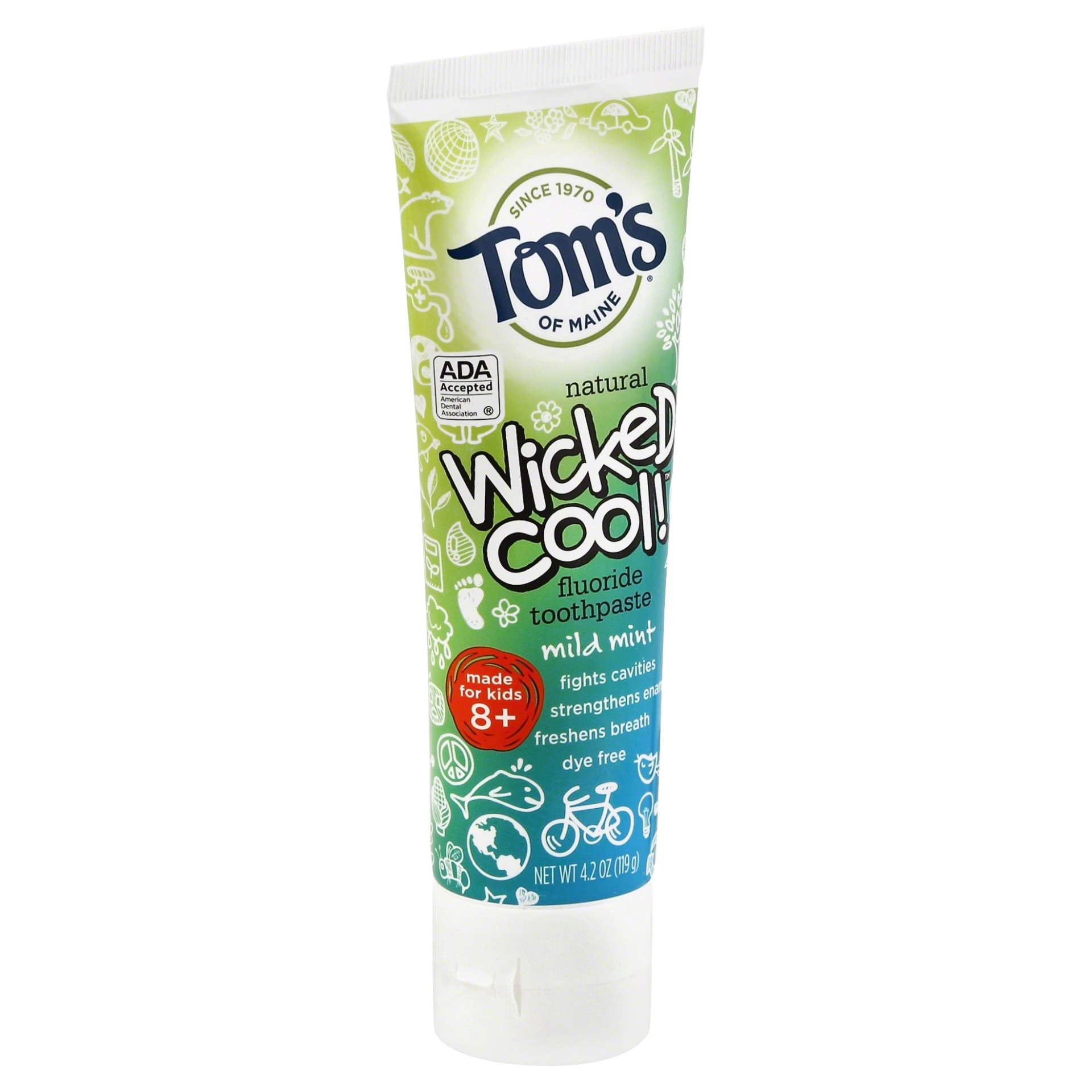 slide 1 of 2, Tom's of Maine Kids Wicked Cool Mild Mint Toothpaste, 4.2 oz