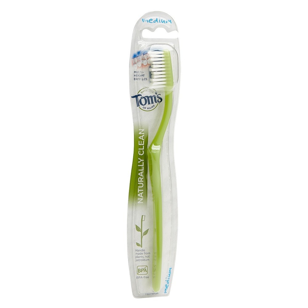 slide 2 of 3, Tom's of Maine Medium Natural Toothbrush - Colors May Vary, 1 ct