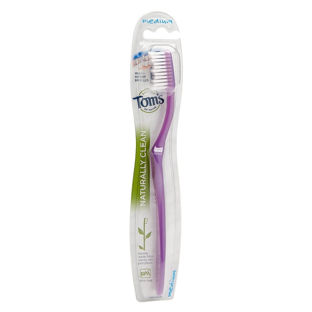 slide 3 of 3, Tom's of Maine Medium Natural Toothbrush - Colors May Vary, 1 ct