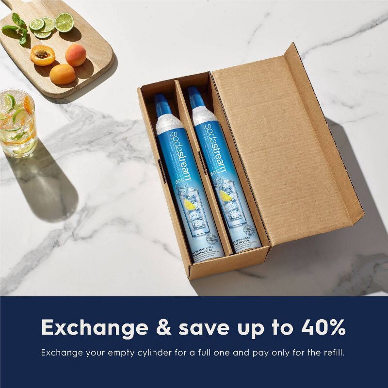 slide 3 of 7, SodaStream 60L CO2 Spare Carbonator, 60 liter