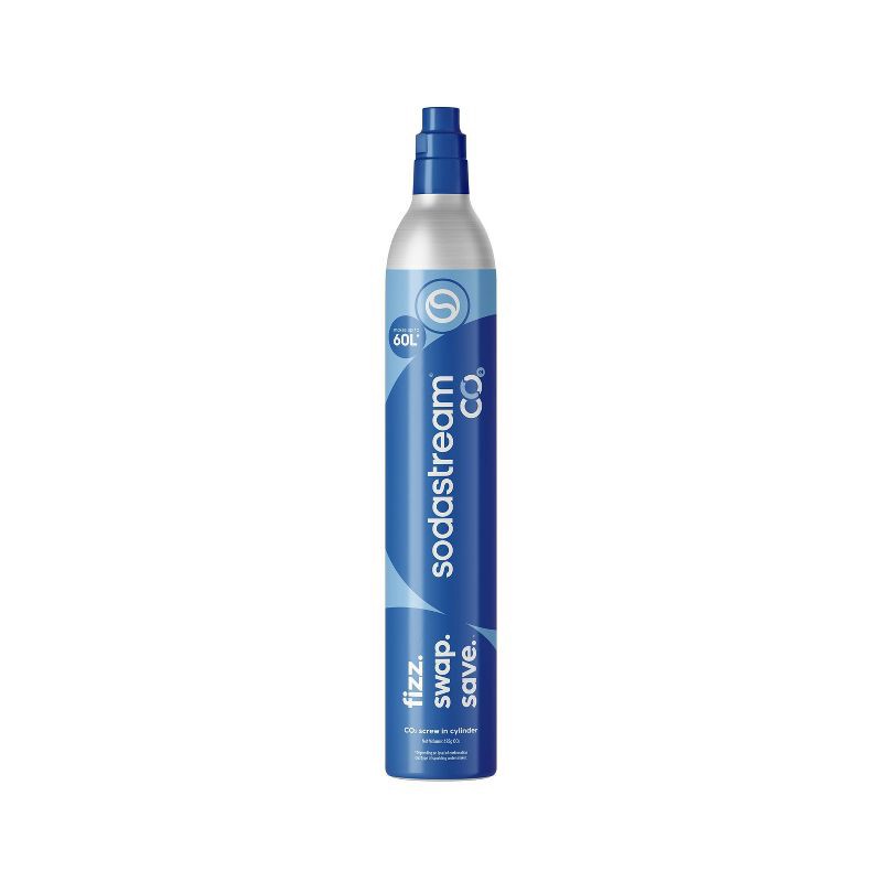 slide 1 of 7, SodaStream 60L Blue Screw-In CO2 Cylinder, Spare, 60 liter, 2.62 lb