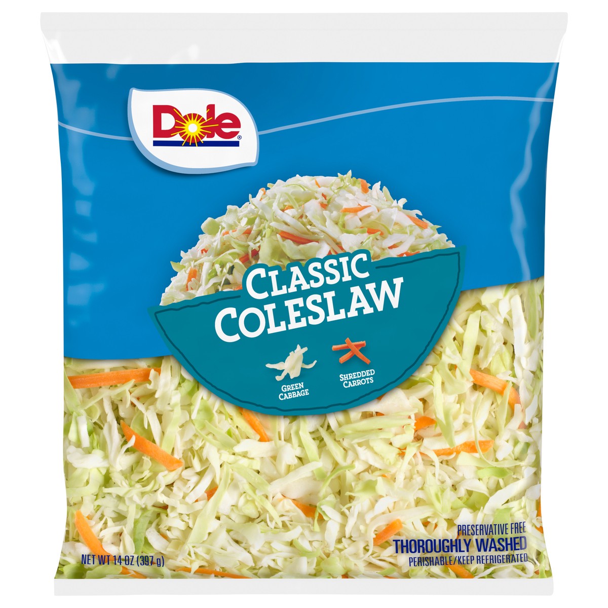 slide 1 of 7, Dole Salad Classic Coleslaw, 14 oz
