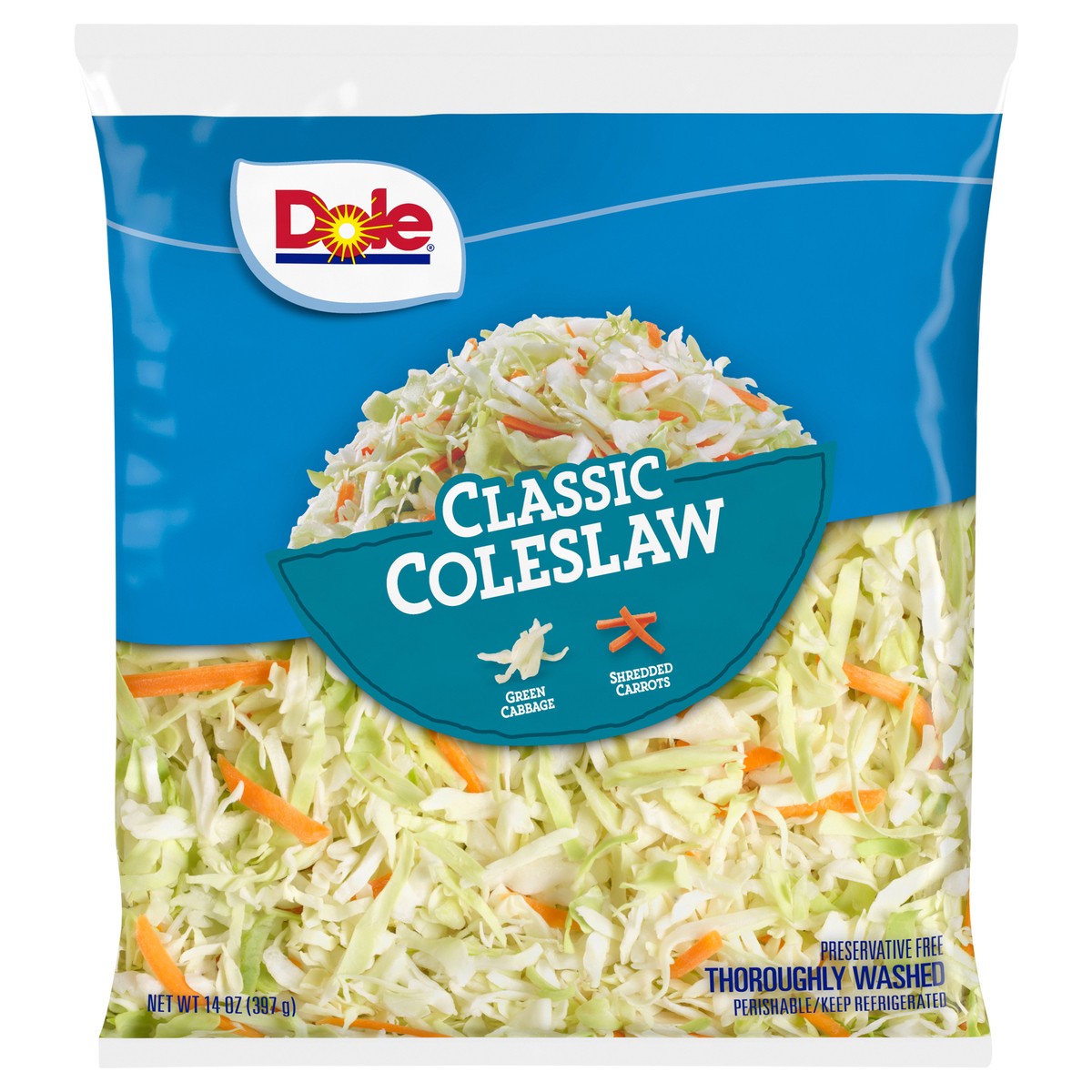 slide 1 of 7, Dole Classic Coleslaw, 14 oz