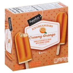 Signature Select Ice Cream Bars Orange Creamy - 6-2.5 Fl. Oz.