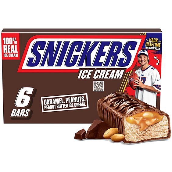 slide 1 of 6, Snickers Ice Cream Chocolate Caramel Peanut Butter Ice Cream Bars - 6-12 Oz, 12 fl oz