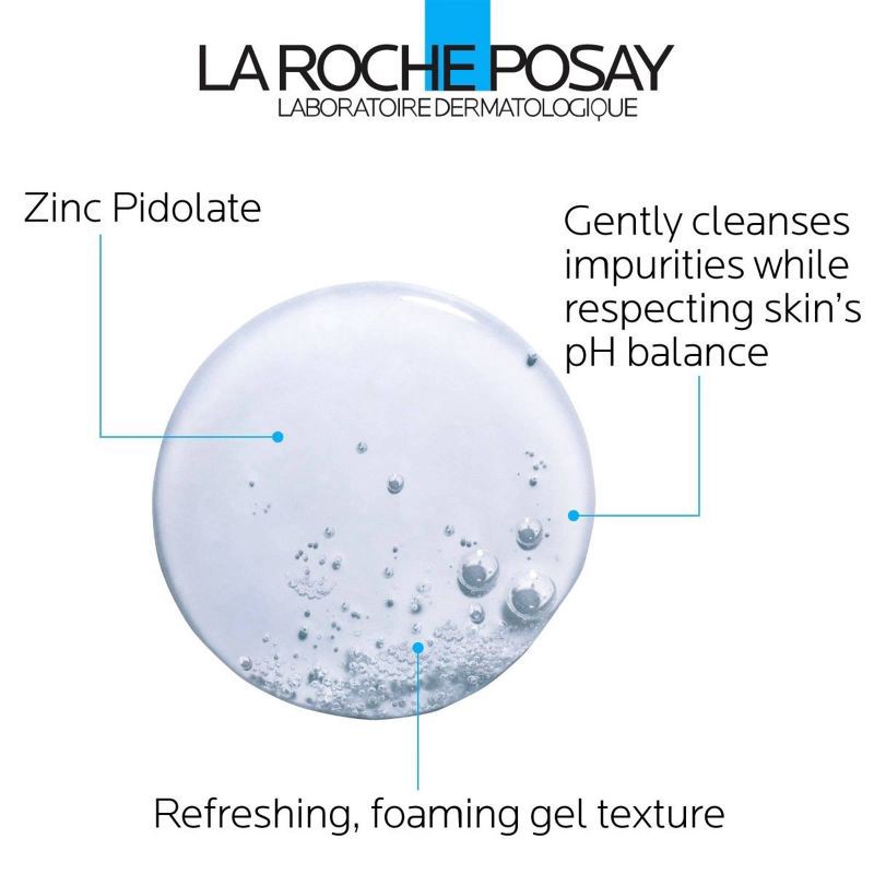 slide 5 of 6, La Roche Posay Effaclar Purifying Foaming Gel Face Cleanser - Unscented - 6.76 fl oz, 6.76 fl oz