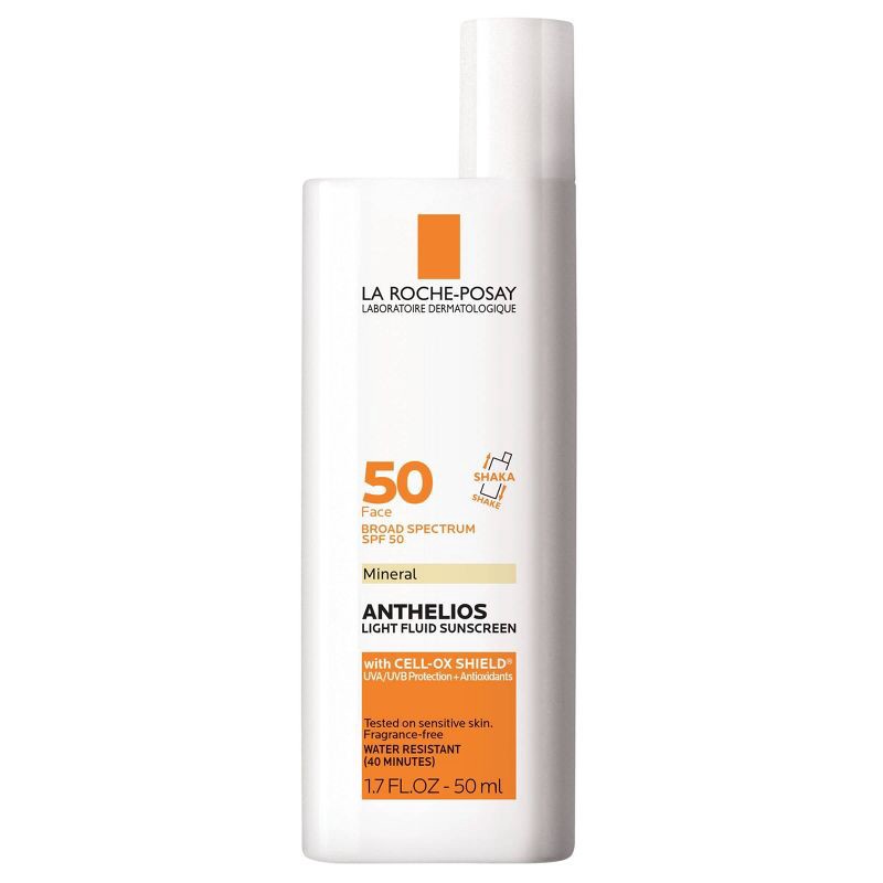slide 1 of 8, La Roche Posay Anthelios Ultra-Light Fluid Mineral Face Sunscreen with Zinc Oxide – SPF 50 - 1.7 fl oz, 50 ct; 1.7 fl oz
