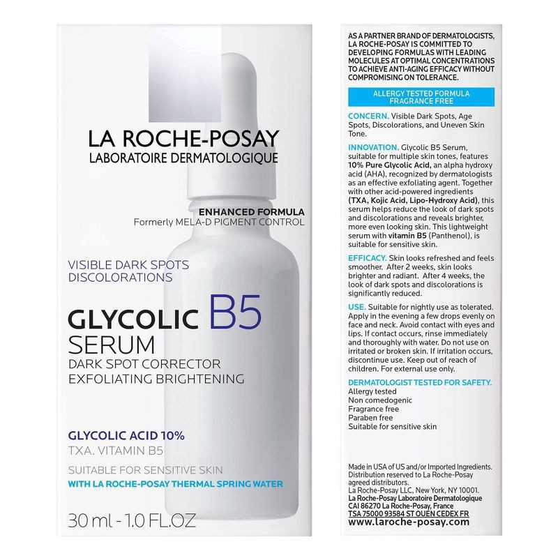 slide 9 of 9, La Roche Posay Dark Spot Corrector, Glycolic B5 Face Serum & Anti Aging Serum for Sensitive Skin - 1oz, 1 oz