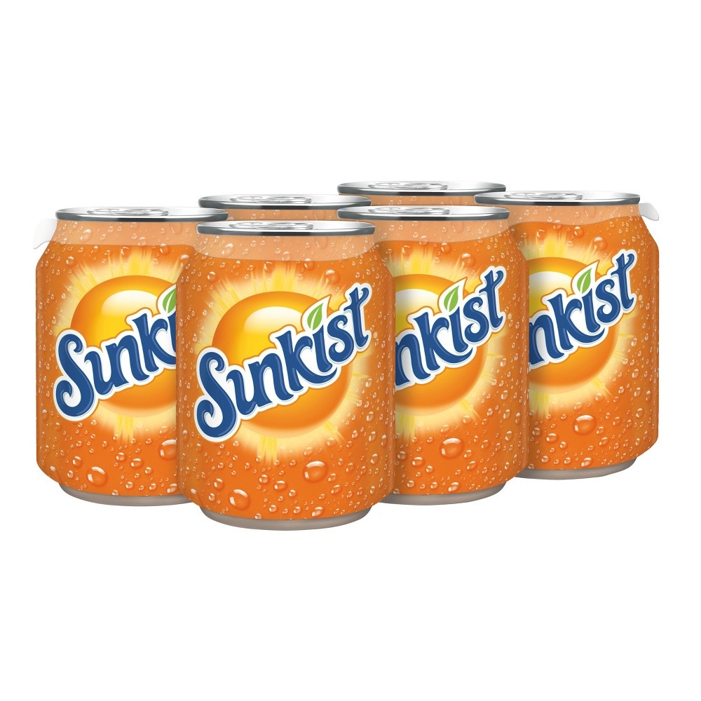 slide 2 of 3, Sunkist Orange Soda, 6 ct, 8 fl oz