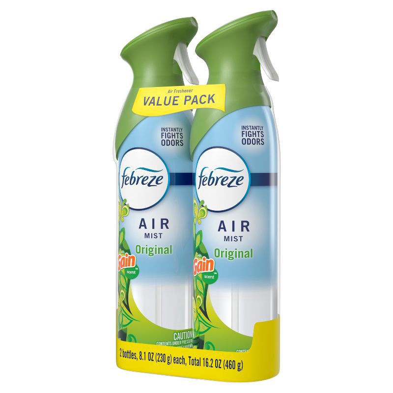 slide 12 of 12, Febreze Air Mist Odor-Fighting Air Freshener - Gain Original Scent - 8.1oz/2pk, 8.1 oz, 2 ct