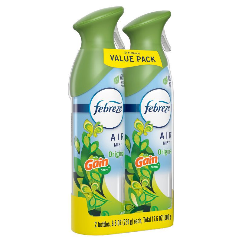 slide 8 of 10, Febreze Odor-Fighting Air Freshener - Gain Original Scent - 8.8oz/2pk, 2 ct; 8.8 oz