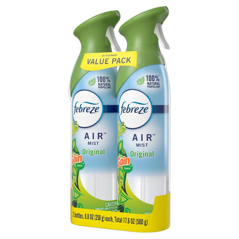 slide 9 of 10, Febreze Odor-Fighting Air Freshener - Gain Original Scent - 8.8oz/2pk, 2 ct; 8.8 oz